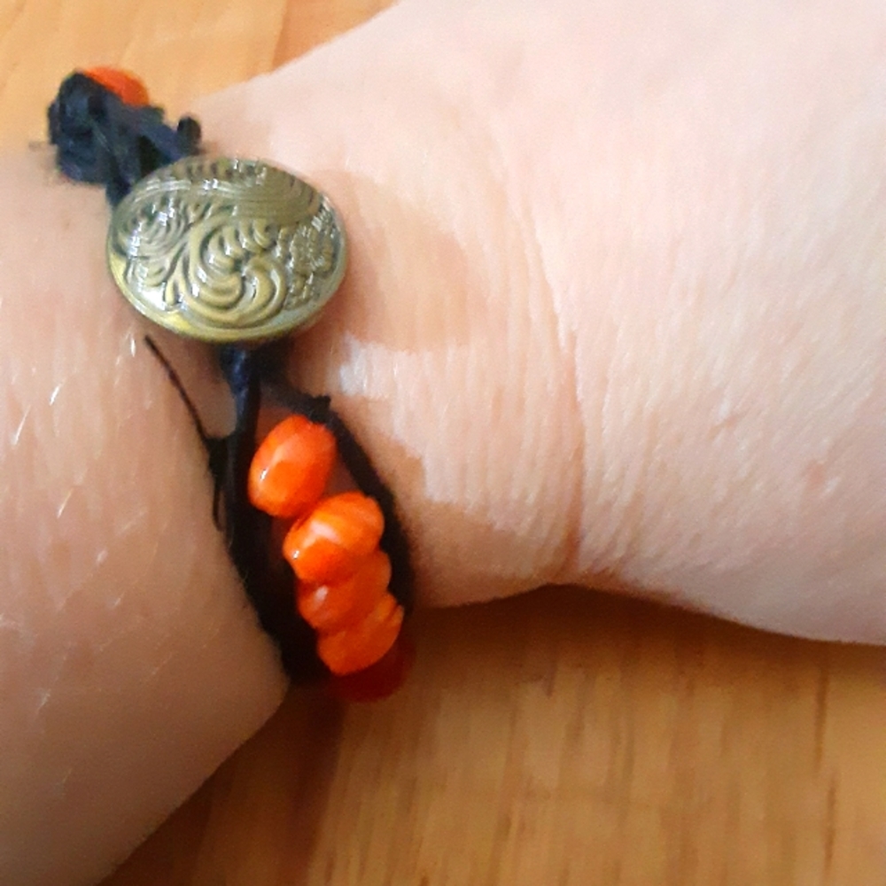 Handmade hemp and gemstone bead bracelet